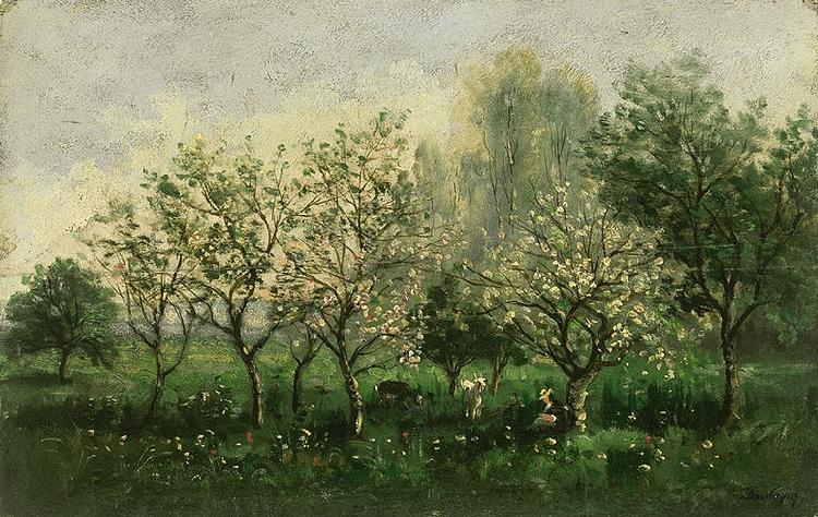 Charles Francois Daubigny Apple Trees in Blossom France oil painting art